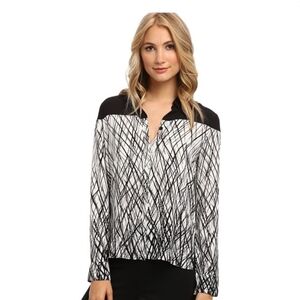 NWT BCBG Katee Long-Sleeve Printed Shirt